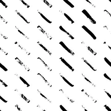 Black smears brush seamless pattern. Grunge paint ornament for textile. Vecto Illustrazione stock