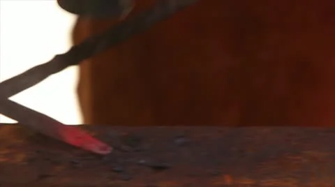 Black Smith Hammering Video stock 11052309