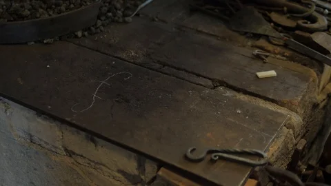 Black smith working in forge Видео 104746402