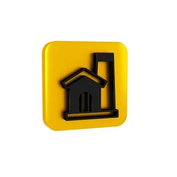 Black Smithy workshop interior icon isolated on transparent background. Yellow Illustrazione stock