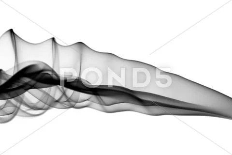 Black smoke abstraction on white Stock Illustration