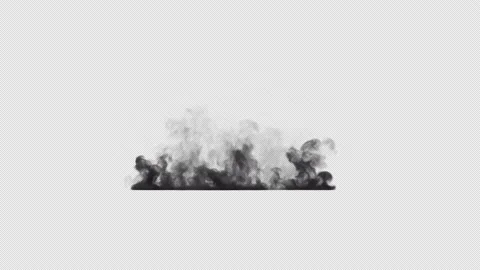 Black Smoke with Alpha Channel Loop Stock Footage 155420310