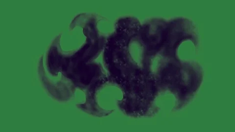 Black smoke bomb on clock it bunch of this is isolated on green screen Video stock 336891835