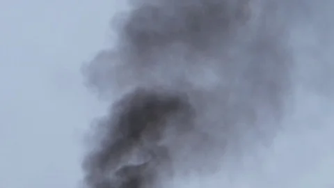 Black smoke from chimney, environmental pollution 스톡 동영상 77908735