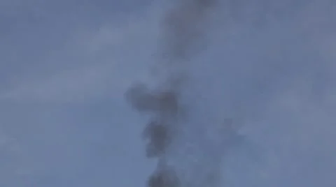 Black smoke from chimney Stock Footage 7727791