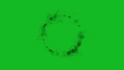 Black smoke circle motion graphics with green screen background Stock Footage 326052865