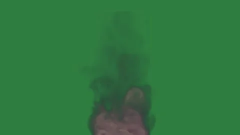 A black smoke cloud isolated on green screen background Vidéo 337035416