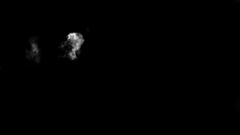 Black smoke cloud overlay mist plumes, rough organic edges, and dark empty space Stock Footage 340457426
