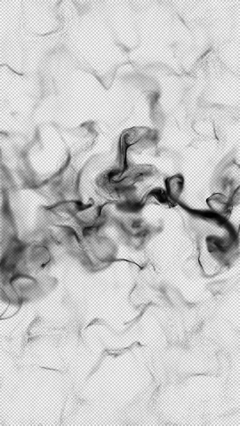 Black Smoke Clouds Colliding in Center With Alpha Stock-Footage 344973391