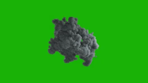 Black smoke of explosion onbgreen background Vídeos de archivo 329969807
