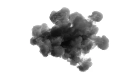 Black smoke explosion on white Stock Footage 64404119