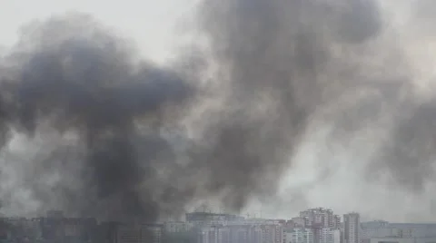Black smoke of fire Stock Footage 49823665