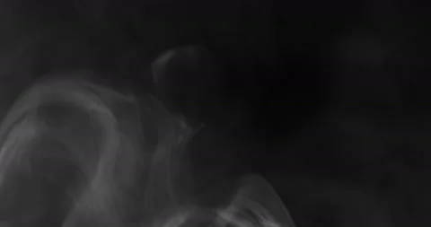 Black smoke floating through space against white background Stock Footage 106871618