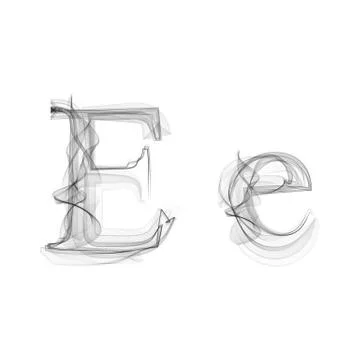 Black Smoke font. Letter E Stock Illustration
