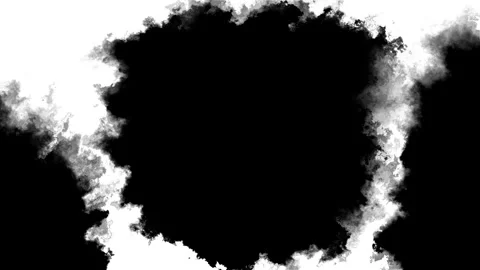 Black smoke frame background ink cloud edges, empty center space, dramatic textu Stock Footage 340410075