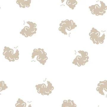 Black smoke glyph seamless pattern Stock Illustration