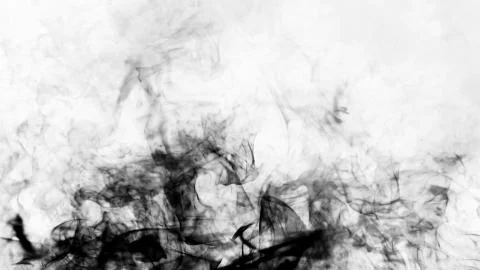 Black smoke on isolated background. Abstract fog texture with embers particle Stock Illustration
