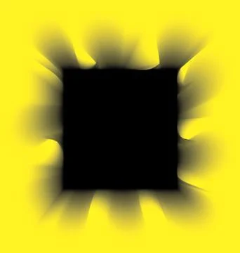 Black smoke square on a yellow background Stock Illustration