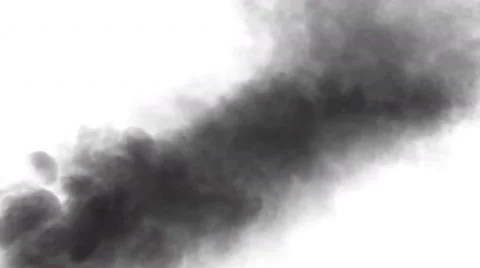Black smoke, steam on a white background. 動画素材 65392285