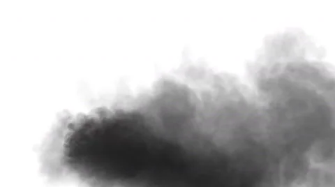 Black smoke, steam on a white background. Video stock 65393256