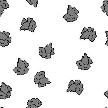 Black smoke vector seamless pattern Stock Illustration