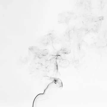 Black Smoke on White background Stock Photos