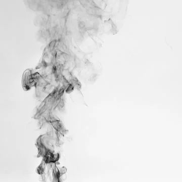 Black Smoke on White background Stock Photos
