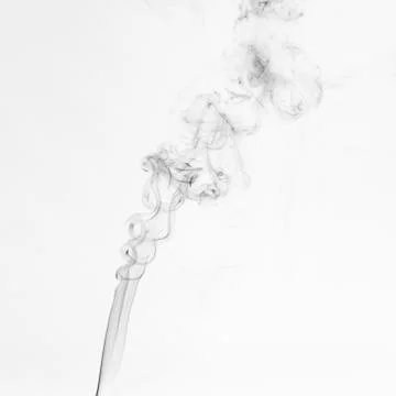 Black Smoke on White background Stock Photos