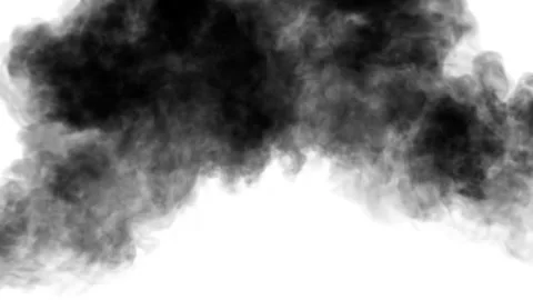 Black Smoke On White Stock Footage 257506964