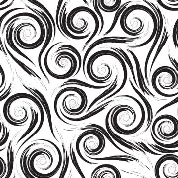 Black smooth lines waves or splashes of water isolated on white background Stock Illustration