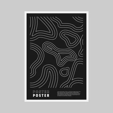 Black smooth pattern poster vector monochrome concept Stock Illustration
