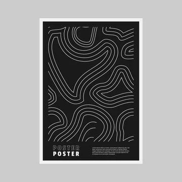 Black smooth pattern poster vector monochrome cover Stock Illustration