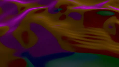 Black smooth wave surface with multi-colored reflected. Abstract animated backgr Stock Footage 124562305