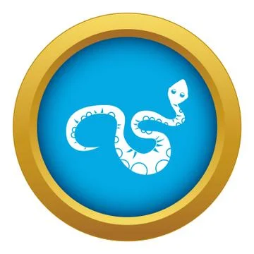 Black snake icon blue vector isolated Stock Illustration