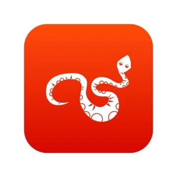 Black snake icon digital red Illustrazione stock