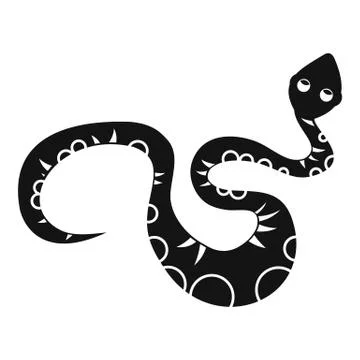 Black snake icon, simple style 库存插图