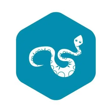 Black snake icon, simple style Illustrazione stock