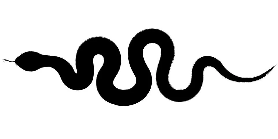 Black snake pattern in brush style イラスト素材