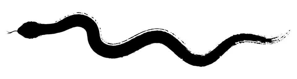 Black snake pattern in brush style イラスト素材