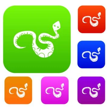 Black snake set color collection Illustration