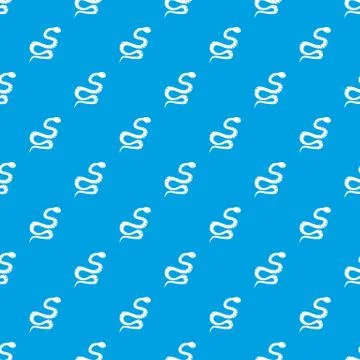 Black snake wriggling pattern seamless blue Stock Illustration