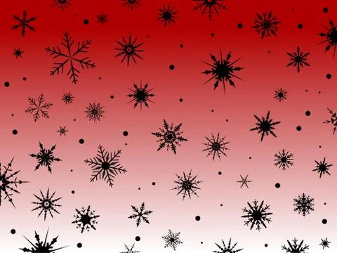 Black Snow Border on Red Stock-Illustration