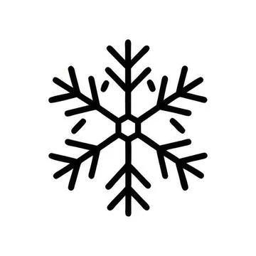 Black snowflake icon with geometric design Stock Illustration