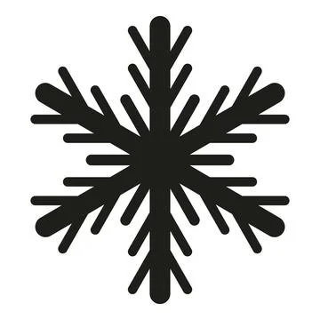Black snowflake icon representing winter cold weather Stock Illustration