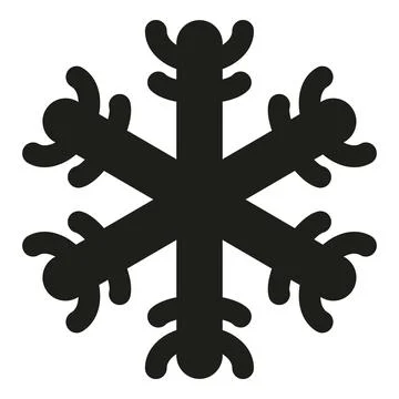 Black snowflake icon representing winter cold weather Stock Illustration