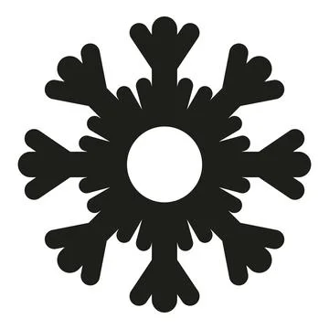 Black snowflake icon representing winter cold weather Stock Illustration