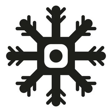 Black snowflake icon representing winter cold weather Stock Illustration