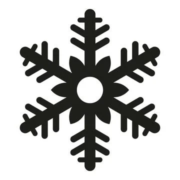 Black snowflake icon representing winter, cold, frost Stock Illustration