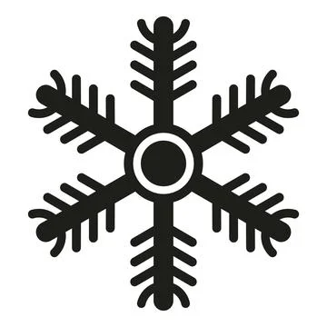 Black snowflake icon representing winter cold weather Stock Illustration