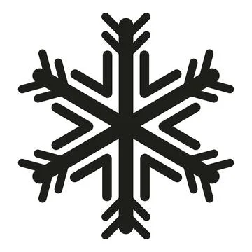 Black snowflake icon representing winter cold weather Stock Illustration